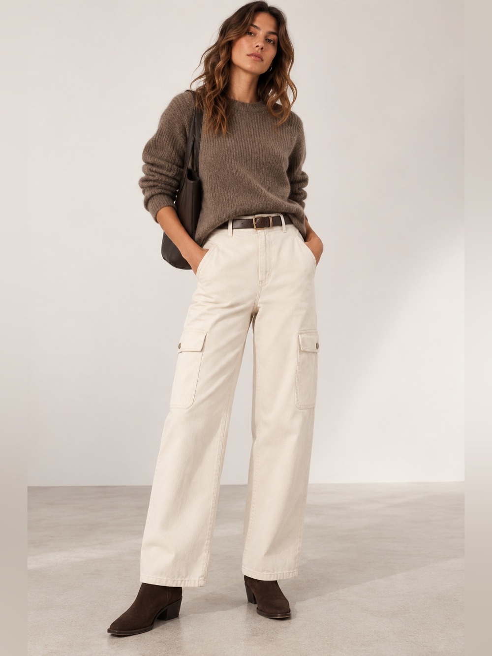 Wilfred Free Aritzia Cream Utility Cargo Pants Size 2